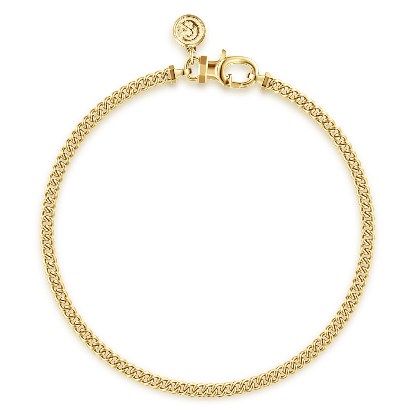 3mm 14K Yellow Gold Men’s Hollow Cuban Link Chain Bracelet TBM2268Y4JJJ