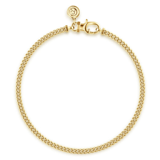 3mm 14K Yellow Gold Men’s Hollow Cuban Link Chain Bracelet TBM2268Y4JJJ