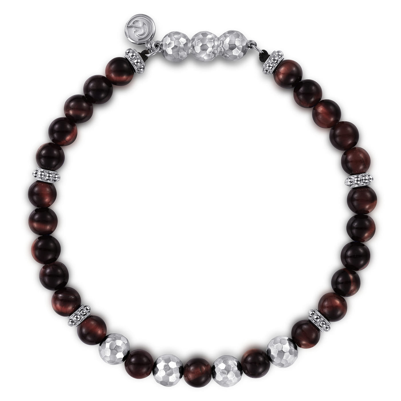 Beaded Bracelet 925 Sterling Silver Tiger Eye 6mm TBM4531SVJTE