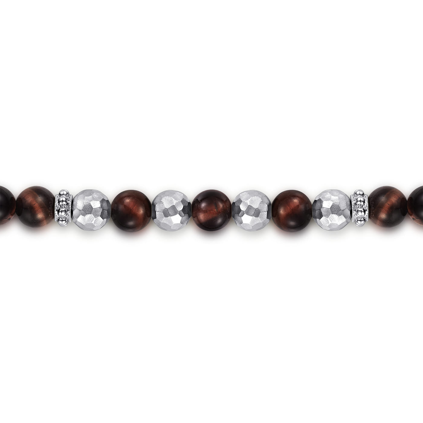 Beaded Bracelet 925 Sterling Silver Tiger Eye 6mm TBM4531SVJTE