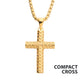 Polished 18Kt Gold IP Scale Cross SSP146651NKGP
