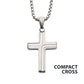 Steel Cross Drop Pendant SSP15465NK