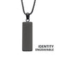 Matte Black IP Engravable Drop Pendant SSP15467NKK