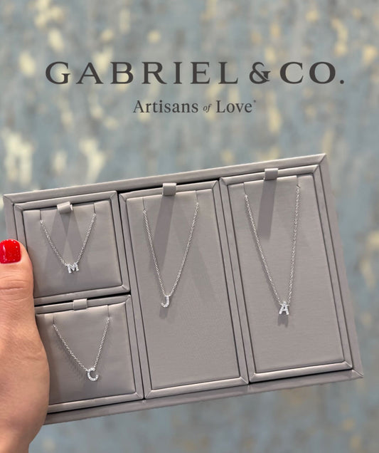 Gabriel & Co.  Initial white gold and diamond NK4577