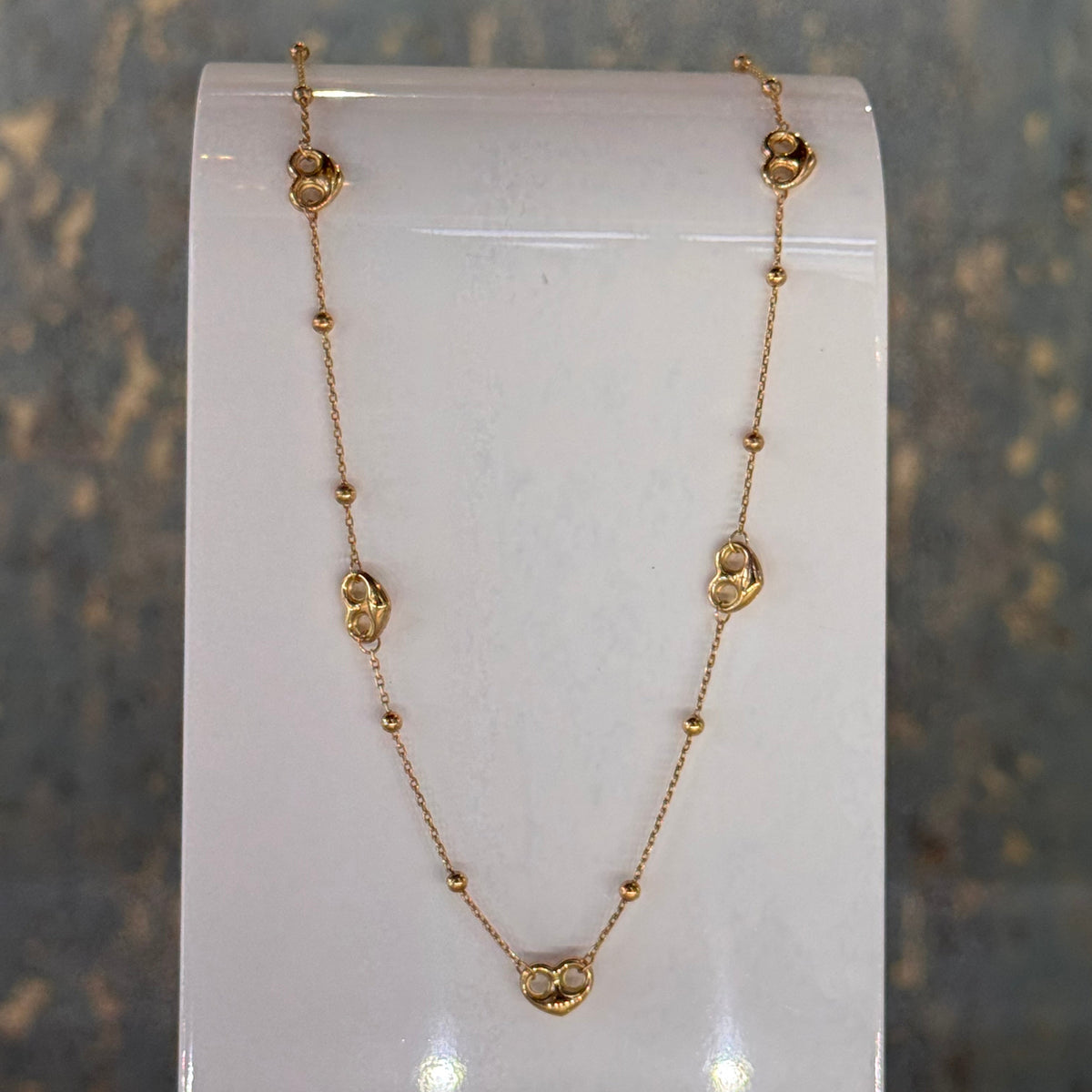 14k Gold Heart Gucci Puff Necklace