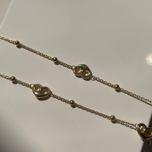 14k Gold Heart Gucci Puff Necklace