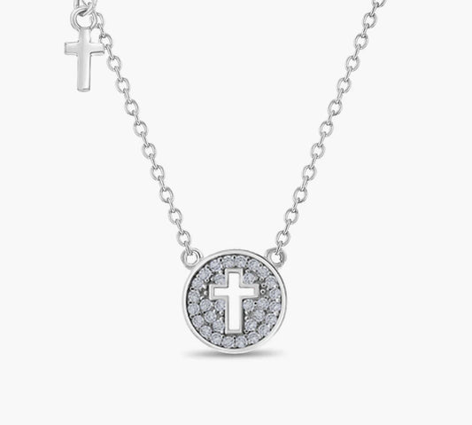 Tiny Cross & Key Necklace