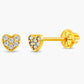14k Tiny Pave CZ Heart Earrings