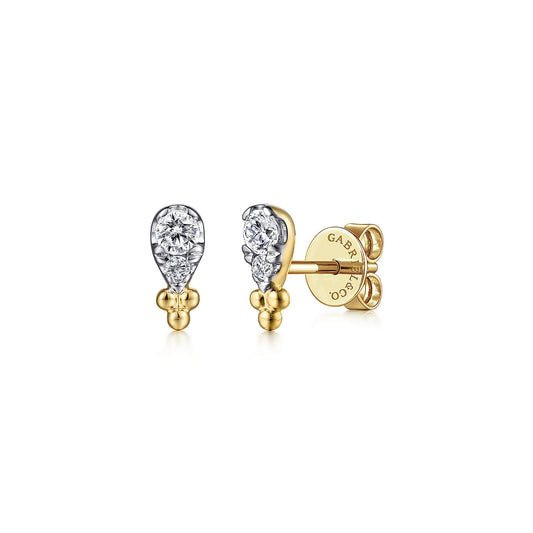 14K Yellow Gold Diamond Bujukan Stud Earrings EG14617Y45JJ