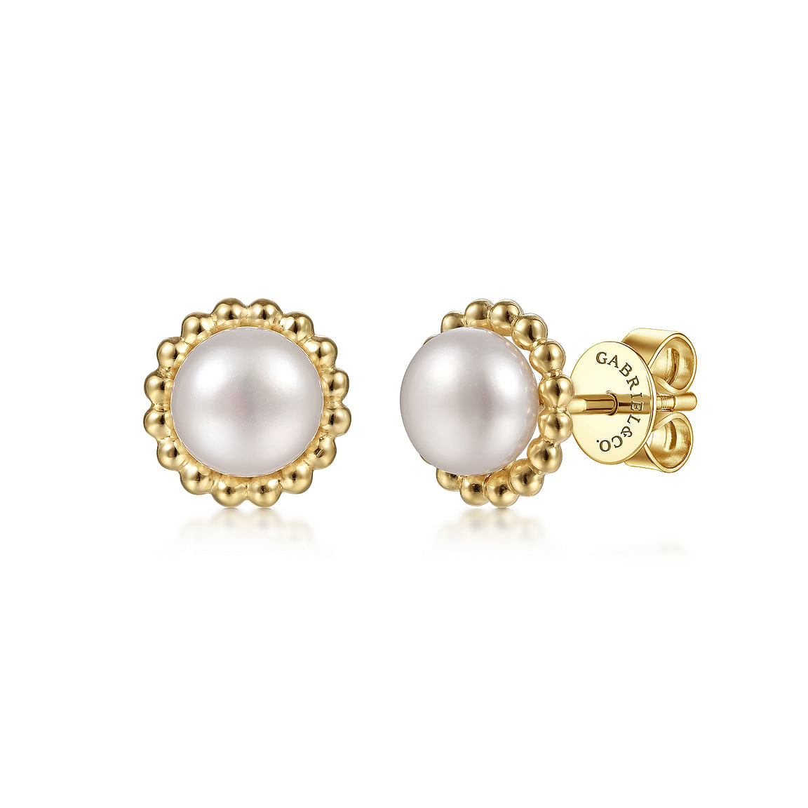 Gabriel & Co. 14K Yellow Gold Bujukan Pearl Stud Earrings EG14019Y4JPL