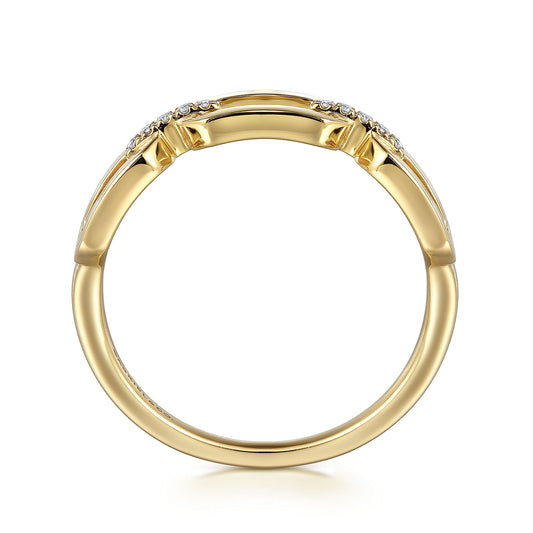 Gabriel & Co 14K Yellow Gold Diamond Link Chain Ladies Ring LR52499Y45JJ