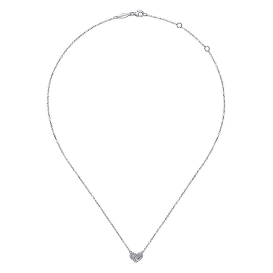 Gabriel & Co. 14K White Gold Pave Diamond Pendant Heart Necklace NK5450W45JJ