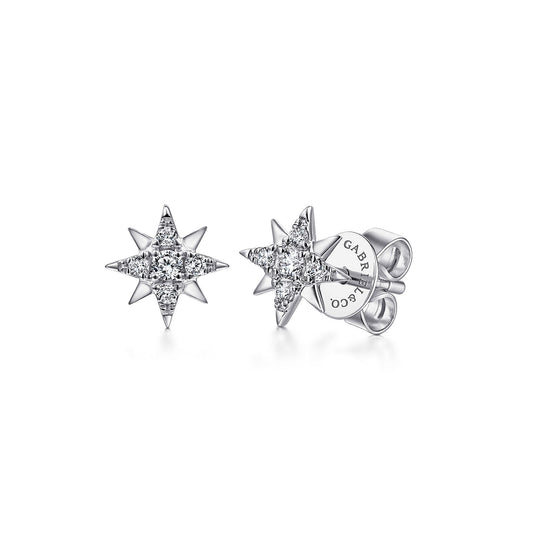 Gabriel & Co. 14K White Gold Diamond Star Stud Earrings EG13749W45JJ