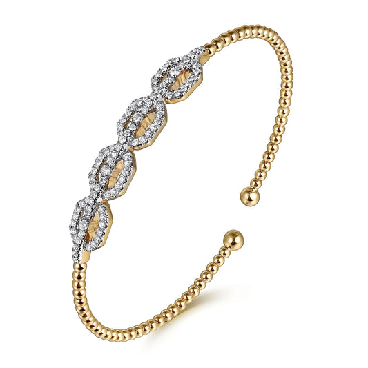 Gabriel & Co. 14K Yellow Gold Bujukan Diamond Linked Bangle BG4229-62Y45JJ