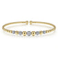 Gabriel & Co. 18K Yellow-White Gold Bujukan Cuff Bracelet with Pave Diamond Stations with Lock BG4362-6M45JJ.LOCK