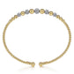 Gabriel & Co. 18K Yellow-White Gold Bujukan Cuff Bracelet with Pave Diamond Stations with Lock BG4362-6M45JJ.LOCK