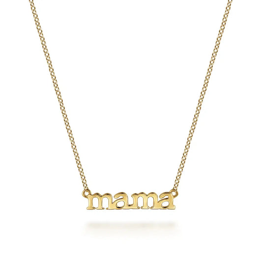 Gabriel & Co. 14K Yellow Gold MAMA Script Necklace NK7109Y4JJJ