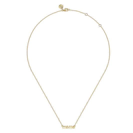Gabriel & Co. 14K Yellow Gold MAMA Script Necklace NK7109Y4JJJ