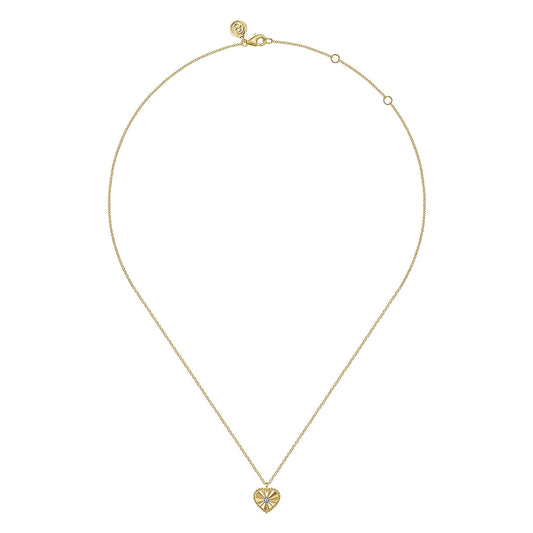 Gabriel & Co. Diamond Cut - 14K White And Yellow Gold Diamond And Heart Pendant Necklace NK7063M45JJ