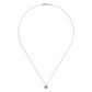 Gabriel & Co. 14K White Gold Round Swiss Blue Topaz and Diamond Halo Pendant Necklace NK2824W45BT