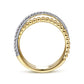 Gabriel & Co. 14K White-Yellow Gold Three Row Bujukan Ball and Diamond Band Ring LR51720M45JJ.S700
