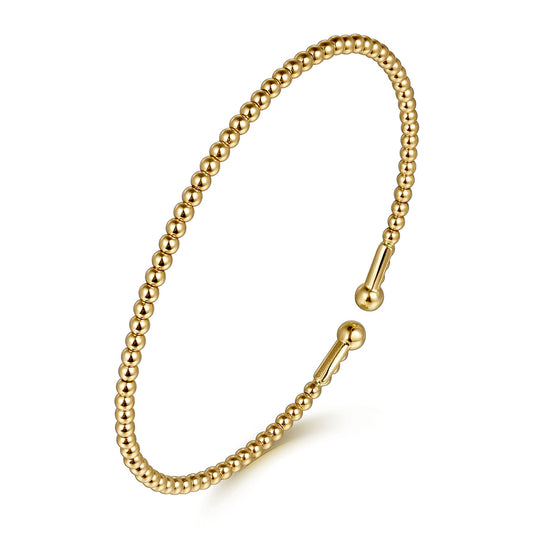 Gabriel & Co. Split 14K Yellow Gold Beaded Bujukan Bangle BG4107- 6Y4JJJ.LOCK