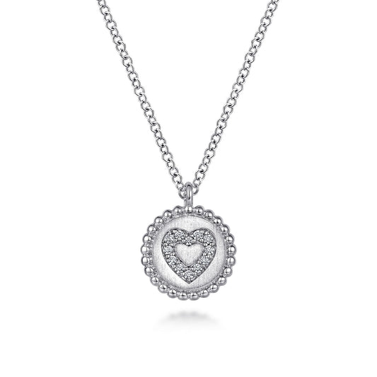 Gabriel & Co. 925 Sterling Silver Bujukan Diamond Heart Pendant Necklace NK6920SV5JJ