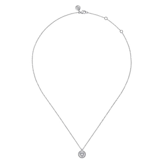 Gabriel & Co. 925 Sterling Silver Bujukan Diamond Heart Pendant Necklace NK6920SV5JJ