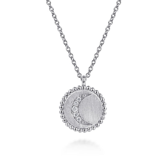 Gabriel & Co.  925 Sterling Silver Diamond Bujukan Moon Medallion Pendant Necklace NK7912SV5JJ