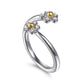 Gabriel & Co. 14K Yellow Gold 925 Sterling Silver Diamond Flower Bypass Ring LR52855MZ5JJ