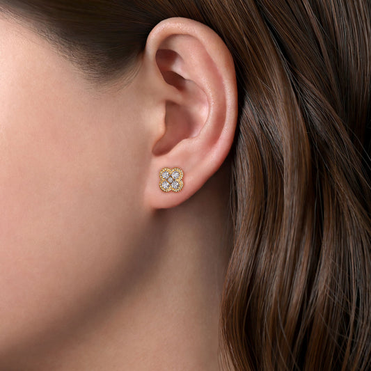 Gabriel & Co. 14k Yellow Gold Twisted Rope Diamond Stud Earrings EG14261Y45JJ
