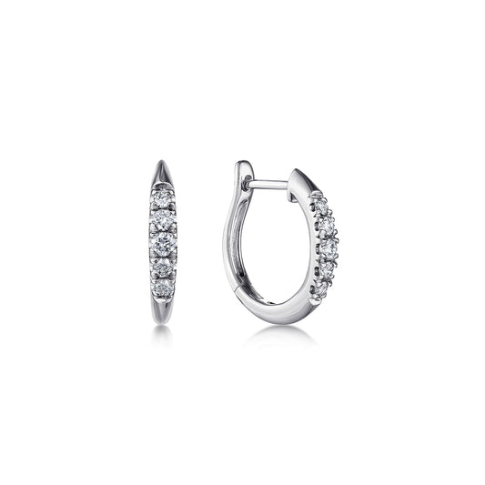 Gabriel & Co. 14k White Gold Classic Round 15mm Diamond Huggie Earrings EG13327W45JJ