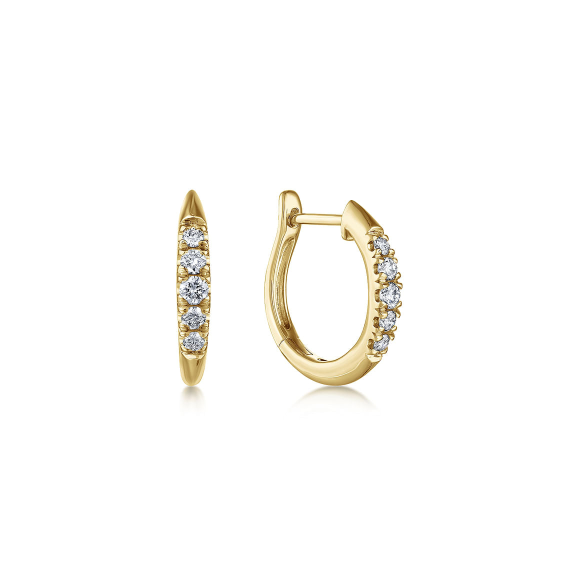 Gabriel & Co. 14K Yellow Gold Classic Round 15mm Diamond Huggie Earrings EG13327Y45JJ