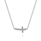 Gabriel & Co. 14K White Gold Sideways Curved Diamond Cross Necklace NK4345W45JJ