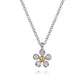 Gabriel & Co. 14K Yellow Gold 925 Sterling Silver Diamond Flower Pendant Necklace NK7905MZ5JJ