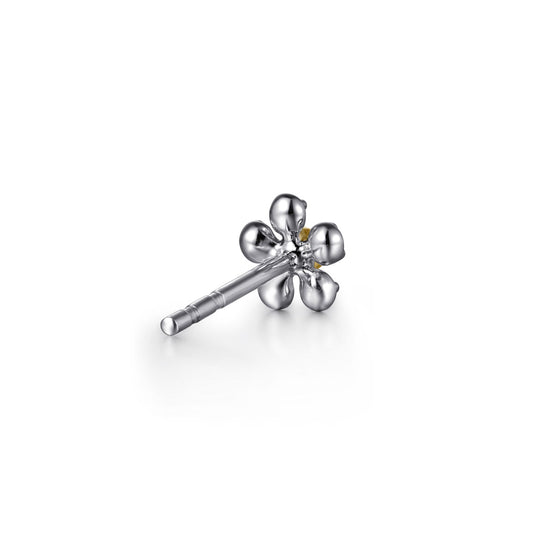Gabriel & Co. 14K Yellow Gold 925 Sterling Silver Diamond Flower Stud Earrings EG15426MZ5JJ