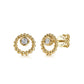 Gabriel & Co. 14K Yellow Gold Bujukan and White Sapphire Stud Earrings EG15162Y4JWS