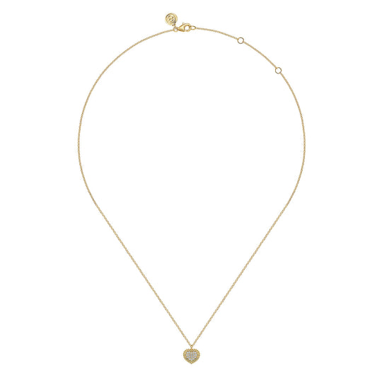 Gabriel & Co. 14K Yellow Gold Diamond Bujukan Heart Necklace NK7440Y45JJ