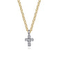 Gabriel & Co. 14K Yellow and White Gold Diamond Cross Pendant Necklace NK7437M45JJ