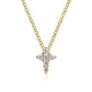 Gabriel & Co. 14K Yellow Gold Diamond Cross Pendant Necklace NK1370Y45JJ