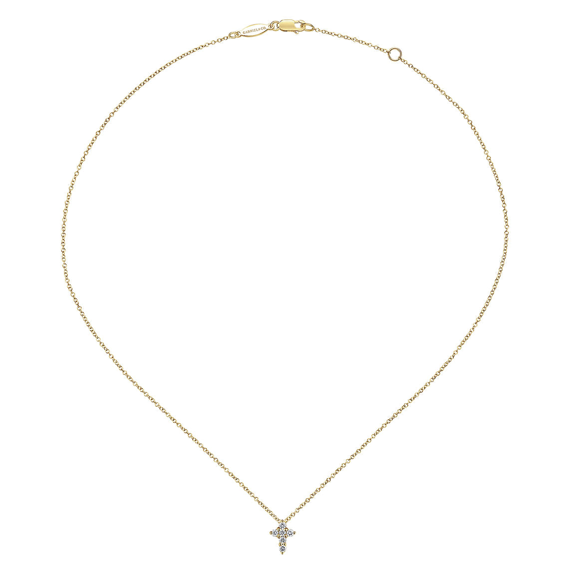 Gabriel & Co. 14K Yellow Gold Diamond Cross Pendant Necklace NK1370Y45JJ