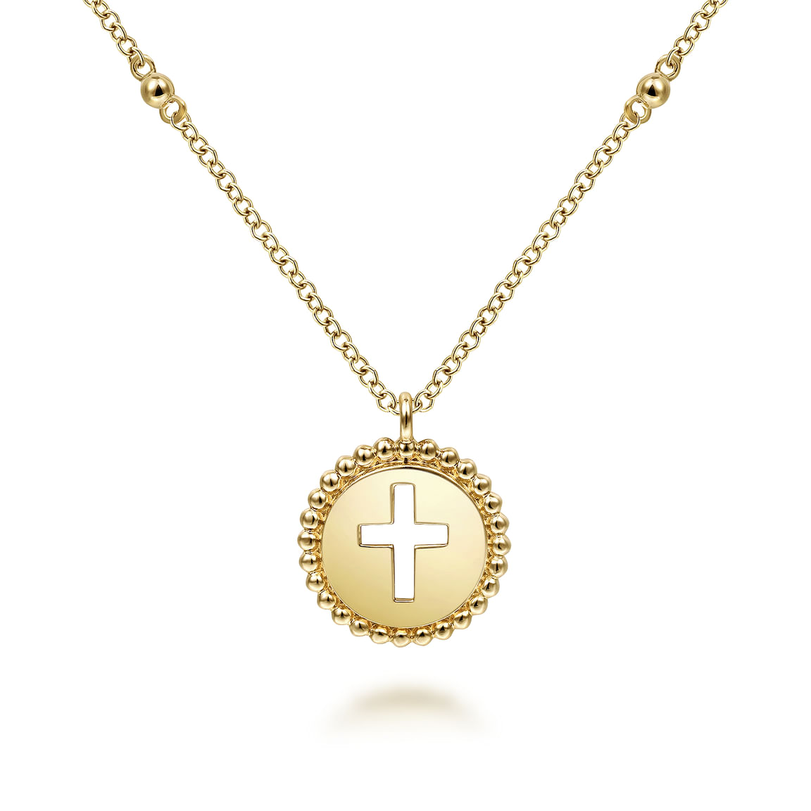 Gabriel & Co. 14K Yellow Gold Bujukan Cross Pendant Necklace NK6490Y4JJJ