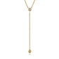 Gabriel & Co. 14K Yellow Gold Diamond Y-Knot Necklace with Hollow Gold Bead NK7436Y45JJ