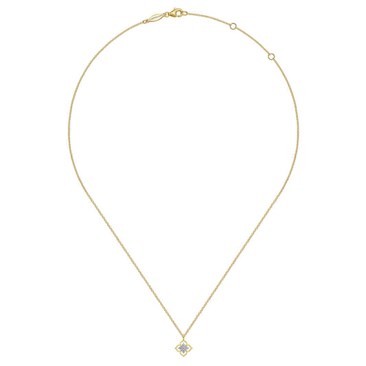 Gabriel & Co. 14K Yellow Gold Clover Diamond Pendant Necklace NK6868Y45JJ