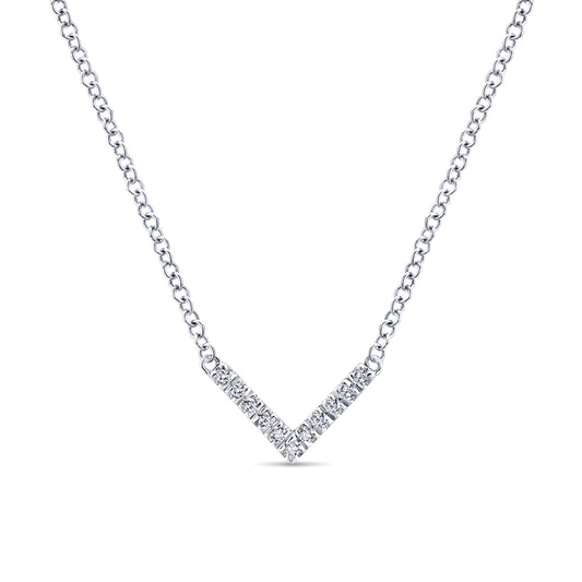 Gabriel & Co. 14K White Gold Diamond Chevron Necklace NK5423W45JJ