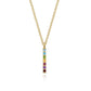 Gabriel & Co. 14K Yellow Gold Rainbow Color Stone Bar Necklace NK7427Y4JMC