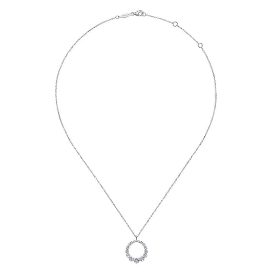 Gabriel & Co. 14K White Gold Diamond Circle Pendant Necklace NK6214W45JJ