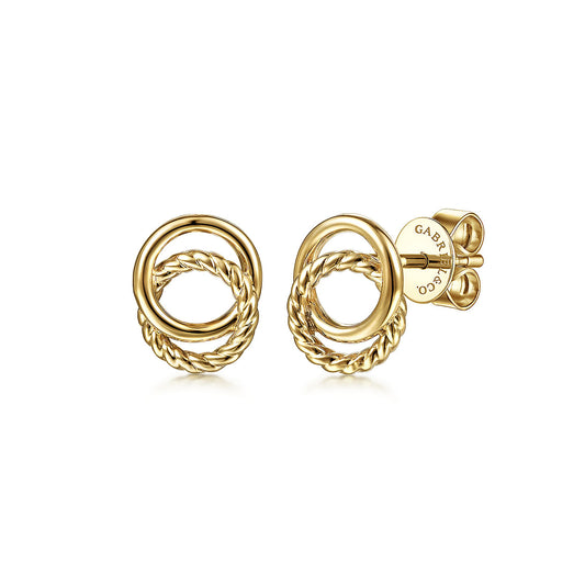 Gabriel & Co. 14k Yellow Gold Twisted Rope Double Circle Stud Earrings EG14017Y4JJJ