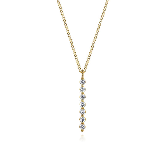 Gabriel & Co. 14k Yellow Gold White Sapphire Bar Neckacle NK7671Y4JWS