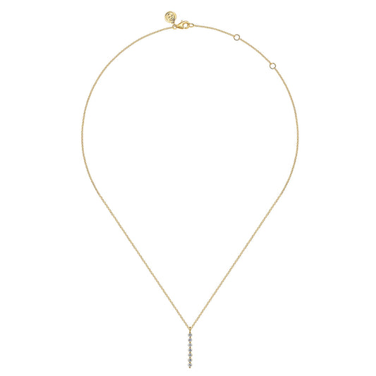 Gabriel & Co. 14k Yellow Gold White Sapphire Bar Neckacle NK7671Y4JWS
